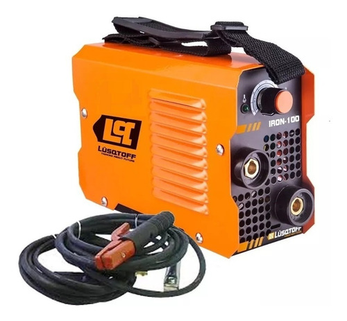 Imagen 4 de 8 de Soldadora Inverter Lusqtoff Iron 100 2.50mm + Mascara + Electrodos + 4 Escuadras Magnetica Maquina Soldar + Cables