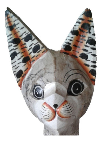 Imagen 3 de 5 de Set Estatuas Gatos Madera De Albesia Pintados A Mano