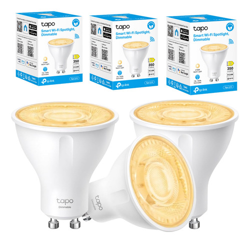 Set 3 Amp Tapo Smart Wifi Gu10 Luz Calida 350lm Alex Google