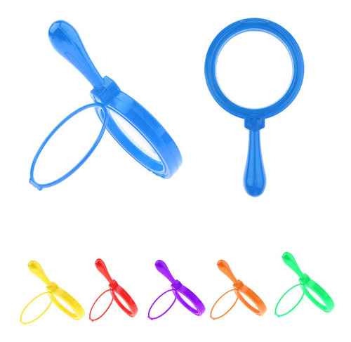 Lupa De Mano Lente De Con Soporte 4x Para Aprendizaje Azul