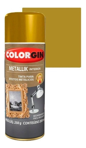 Tinta Para Arte E Decor Efeito Metálico Colorgin 350ml Cor Ouro