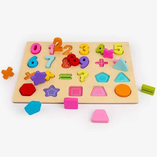 Tablero De Encaje Números Y Pizarra Juego Didáctico Madera