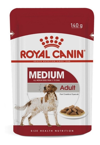 Royal Canin Ração Sachê Para Cães Adultos Porte Médio 140g