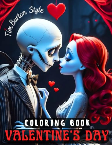 Libro Para Colorear De San Valentín Al Estilo Tim Burton: Pe