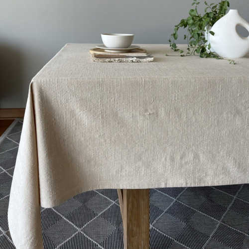 Mantel De Mesa Lino 100% Algodòn 160x280cm Beige | Savihome