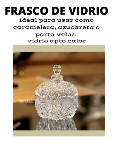 Imagen 2 de 7 de 5 Carameleras Bomboneras Candy De Vidrio Velas Soja Souvenir