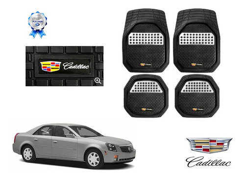 Tapetes 4pz Charola 3d Logo Cadillac Cts 2003 A 2006 2007