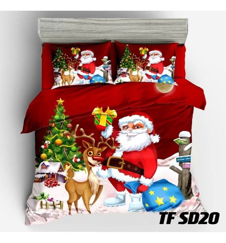 Cubrecamas Dos Plazas Hermosos Modelos Navideño 230 X 250 Cm