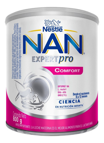 Leche Nan Comfort 800g Tarro Fórmula Infantil