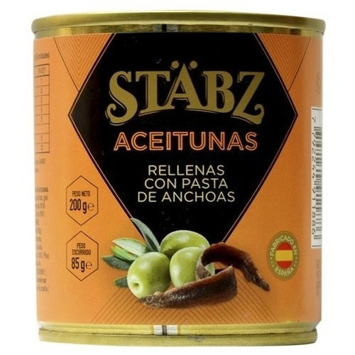 Aceitunas Con Pasta De Anchoas Stabz Lata 200g