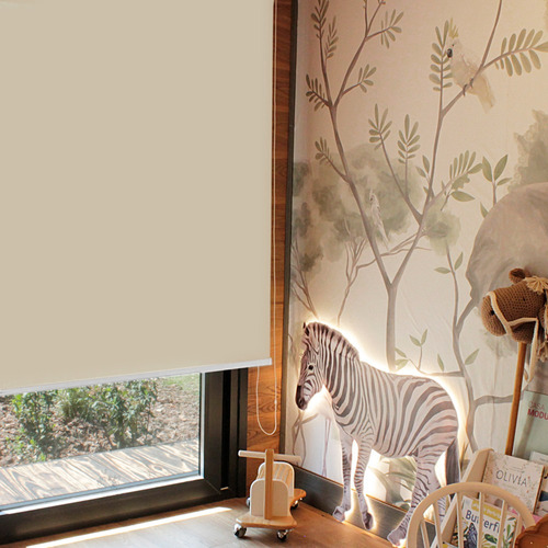 Cortina Roller Manual Blackout Palmer 110x110 Cm Liso Beige