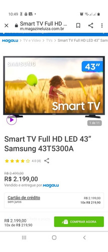 Imagem 9 de 9 de Smart Tv Full Hd Led 43 Samsung