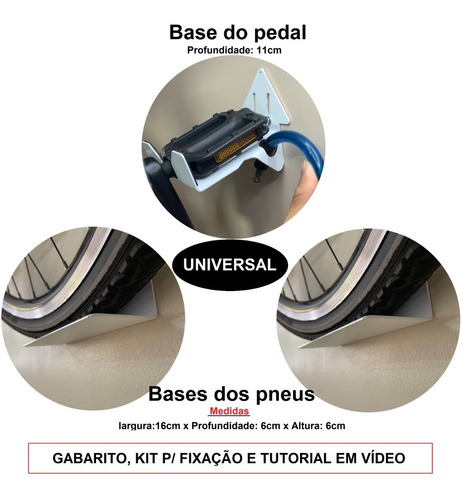 Imagem 3 de 10 de 2 Suportes Para Pendurar 2 Bicicletas Na Parede Com Trilhos P Troca Entre Modelos Mtb Speed + Furo Pra Tranca E Gabarito