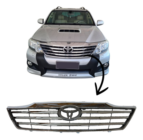 Grade Dianteira Hilux Sw4 2012 2013 2014 2015 Friso Cromado