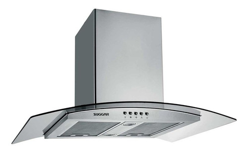 Exaustor Depurador de Cozinha Suggar Jade aço inoxidável e vidro ilha 900mm x 70mm x 600mm inox 127V