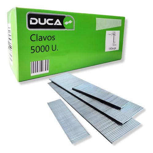 Clavos De Acero Para Clavadora Neumática 20mm Caja 5000 U. Diámetro Nominal 1.25 Mm Largo 20 Mm