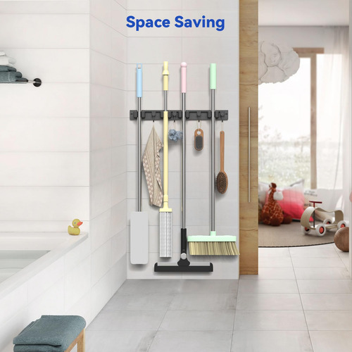 Soporte De Pared Toovem Para Trapeador Y Escoba Autoadhesivo