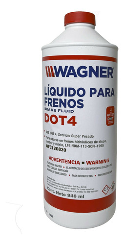 12 Botellas De 946 Ml C/u Líquido De Frenos Dot 4 Wagner