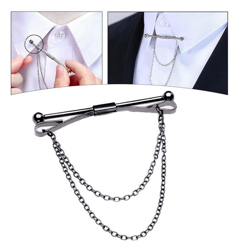Pin De Barra De Cuello De Camisa Para Hombre Con Clip De