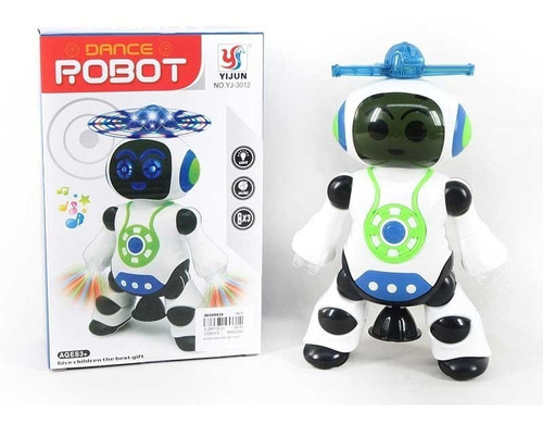 Brinquedo Robô Que Dança Gira Com Luzes Led E Musical