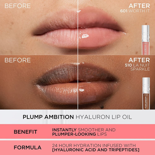 Brillo Labial L'oréal Plump Ambition - Hyaluron Lip Oil 390 Cherry