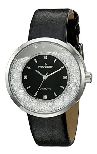 Reloj Elegante Con Correa Negra Fina Peugeot 3041sbk