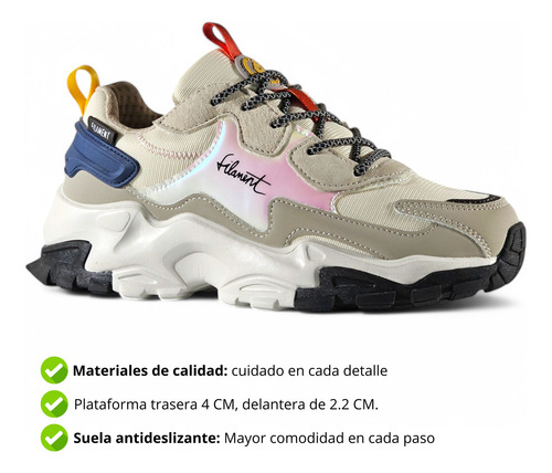 Zapatillas Mujer Plataforma Urbanas Moda Filament Grous