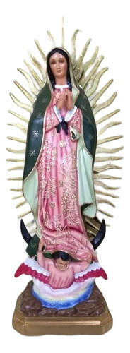 Virgen De Guadalupe De 50 Cm Verde Obscuro Resplandor De Plá