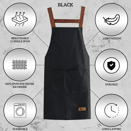 L 3 Mandiles Chef+3 Gorros Chef Para Meseros Barbería