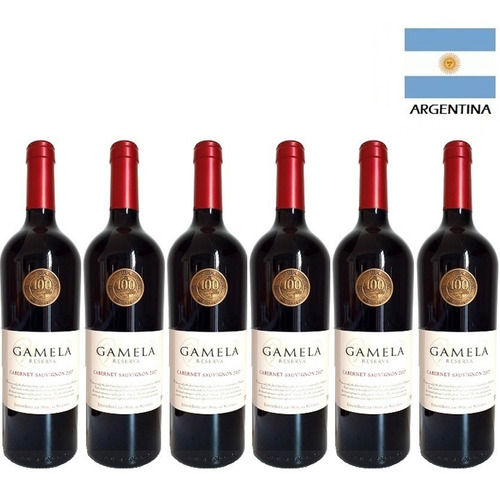 Vinho Tinto Argentino Gamela Cabernet Sauvignon Caixa C 6