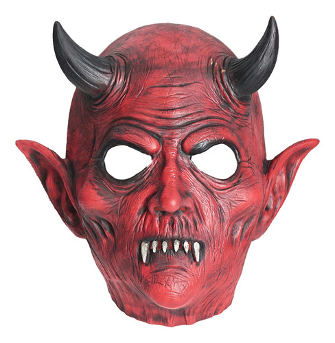 Aqkilo® Máscara De Demonio Del Infierno Rojo Con Hormas N.