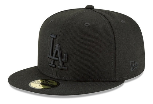 New Era Gorra L A Dodgers Black Blk Mlb 59fifty Visera Plana