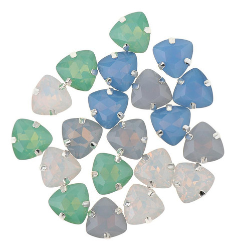 20pcs Triángulo Botón Rhinestone Hebillas De Piedras De