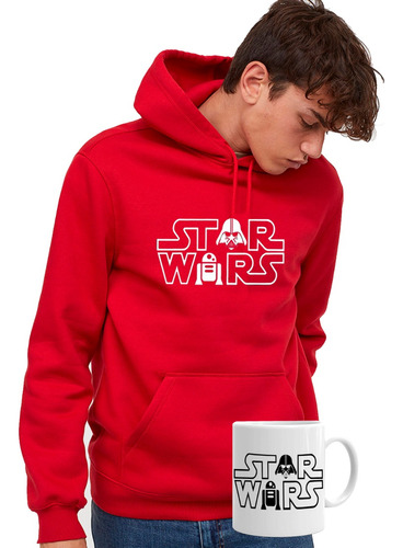 Poleron Canguro Unisex 109 Logo Star Wars + Tazón