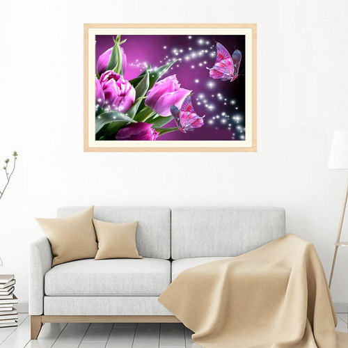 Kit De Pintura Diy Con Forma De Flor Y Diamante En 5d Para D