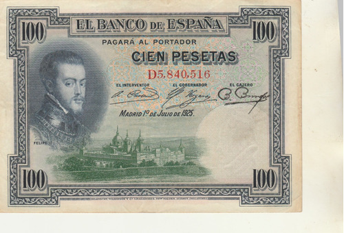 Espanha, 100 Pesetas De 1925