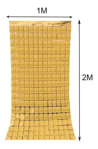 Imagen 2 de 6 de Cortina Metalizada Panel De Espejos 2 X 1 Mts Decoración