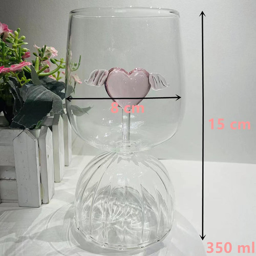 Copas De Vino De 350 Ml Con Decoración En Forma De Corazón