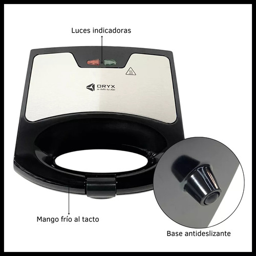 Sandwichera Tostadora Oryx Antiadherente 750w Or-1900