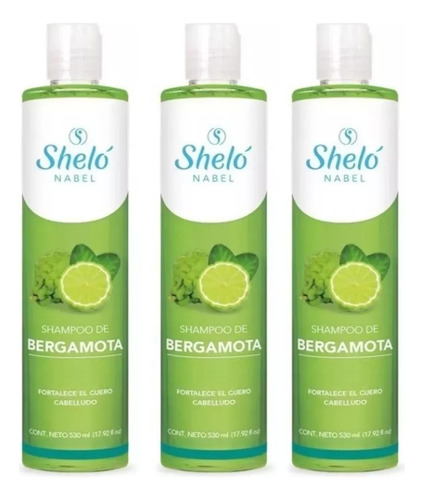 Shampoo Bergamota 3 Original Caida Cabello 530 Ml Shelo Nabe