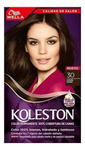 Tinte Para Cabello Koleston 30 Castaño Oscuro