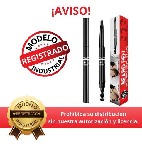 Pincel Lapiz Para Barba Y Bigote Jye Con Cepillo Cafe Jye Color Negro