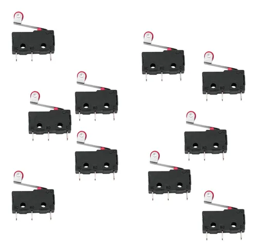 10 Interruptor Micro Switch Fin Carrera Leva Corta Con Rueda