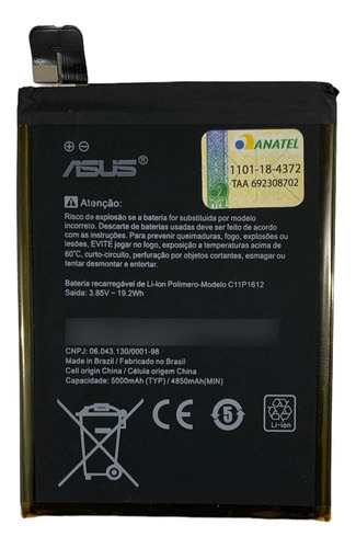 Flex Carga Bateria C11p1612 Asus Zenfone 3 Zoom Ze553kl Nova