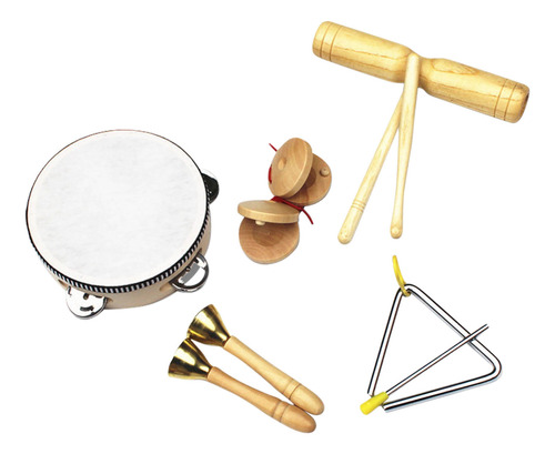 Juego De Instrumentos Musicales De Madera Para Niños, Preesc