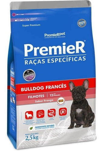 Ração Premier Raças Específicas Bulldog France Filhote 2,5kg