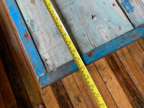 Mesa De Centro Metálica Con Madera Antigua (Usado)