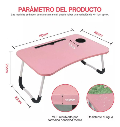 Mesa Plegable Portátil Para Laptop Cama Multiusos Escritorio