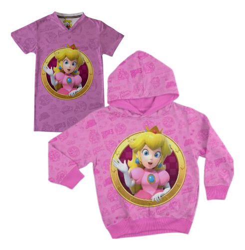 Combo Buzo + Camiseta Super Mario Y Princesa Peach