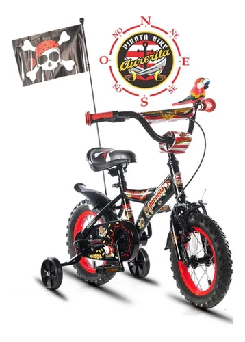 Bicicleta Aurora Dise o Pirata Rodado 12 Con Accesorios